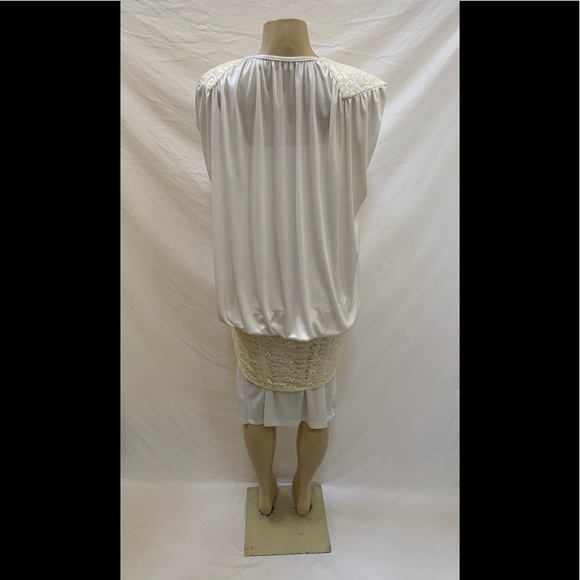 VTG 80s Judys Size 11 White Drop Waist Dress - Picture 6 of 11